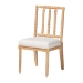 bali & pari Deya Bobbin Dining Chair - Wood Side Chair with Upholstered Seat and Spindle Backrest, Natural Brown