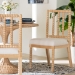 bali & pari Deya Bobbin Dining Chair - Wood Side Chair with Upholstered Seat and Spindle Backrest, Natural Brown - BSODeya-Natural Wooden-DC