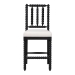 bali & pari Deya Bobbin Counter Stool - Sculptural Wood Kitchen Seating with Upholstered Seat and Spindle Back, Black - BSODeya-Black Wooden-CS