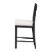 bali & pari Deya Bobbin Counter Stool - Sculptural Wood Kitchen Seating with Upholstered Seat and Spindle Back, Black - BSODeya-Black Wooden-CS