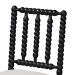 bali & pari Deya Bobbin Counter Stool - Sculptural Wood Kitchen Seating with Upholstered Seat and Spindle Back, Black - BSODeya-Black Wooden-CS