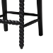 bali & pari Deya Bobbin Counter Stool - Sculptural Wood Kitchen Seating with Upholstered Seat and Spindle Back, Black - BSODeya-Black Wooden-CS
