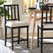 bali & pari Deya Bobbin Counter Stool - Sculptural Wood Kitchen Seating with Upholstered Seat and Spindle Back, Black - BSODeya-Black Wooden-CS