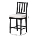 bali & pari Deya Bobbin Counter Stool - Sculptural Wood Kitchen Seating with Upholstered Seat and Spindle Back, Black - BSODeya-Black Wooden-CS