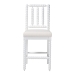 bali & pari Deya Bobbin Counter Stool - Sculptural Wood Kitchen Seating with Upholstered Seat and Spindle Back, White - BSODeya-White Wooden-CS