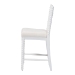 bali & pari Deya Bobbin Counter Stool - Sculptural Wood Kitchen Seating with Upholstered Seat and Spindle Back, White - BSODeya-White Wooden-CS