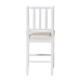 bali & pari Deya Bobbin Counter Stool - Sculptural Wood Kitchen Seating with Upholstered Seat and Spindle Back, White - BSODeya-White Wooden-CS
