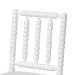 bali & pari Deya Bobbin Counter Stool - Sculptural Wood Kitchen Seating with Upholstered Seat and Spindle Back, White - BSODeya-White Wooden-CS