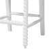 bali & pari Deya Bobbin Counter Stool - Sculptural Wood Kitchen Seating with Upholstered Seat and Spindle Back, White - BSODeya-White Wooden-CS