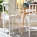 bali & pari Deya Bobbin Counter Stool - Sculptural Wood Kitchen Seating with Upholstered Seat and Spindle Back, White - BSODeya-White Wooden-CS