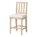 bali & pari Deya Bobbin Counter Stool - Sculptural Wood Kitchen Seating with Upholstered Seat and Spindle Back, Natural Brown