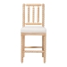 bali & pari Deya Bobbin Counter Stool - Sculptural Wood Kitchen Seating with Upholstered Seat and Spindle Back, Natural Brown - BSODeya-Natural Wooden-CS