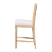 bali & pari Deya Bobbin Counter Stool - Sculptural Wood Kitchen Seating with Upholstered Seat and Spindle Back, Natural Brown - BSODeya-Natural Wooden-CS