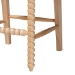 bali & pari Deya Bobbin Counter Stool - Sculptural Wood Kitchen Seating with Upholstered Seat and Spindle Back, Natural Brown - BSODeya-Natural Wooden-CS