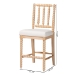 bali & pari Deya Bobbin Counter Stool - Sculptural Wood Kitchen Seating with Upholstered Seat and Spindle Back, Natural Brown - BSODeya-Natural Wooden-CS