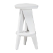 bali & pari Roy Wood Counter Stool - Sculptural Backless Accent Stool with Geometric Base and Integrated Footrest, White - BSORoy-White Wooden-CS