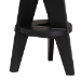 bali & pari Roy Wood Counter Stool - Sculptural Backless Accent Stool with Geometric Base and Integrated Footrest, Black - BSORoy-Black Wooden-CS