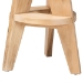 bali & pari Roy Wood Counter Stool - Sculptural Backless Accent Stool with Geometric Base and Integrated Footrest, Natural Brown - BSORoy-Natural Wooden-CS