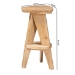 bali & pari Roy Wood Counter Stool - Sculptural Backless Accent Stool with Geometric Base and Integrated Footrest, Natural Brown - BSORoy-Natural Wooden-CS