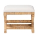 bali & pari Christy Natural Rattan Ottoman - Hand Wrapped Wicker Accent Stool with Cushioned Seat and Crisscross Frame - BSOChristy-Light Honey Rattan-Ottoman