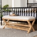 bali & pari Christy Natural Rattan Bench - Hand Wrapped Wicker Accent Seating with Upholstered Cushion and Crisscross Frame - BSOChristy-Light Honey Rattan-Bench