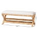 bali & pari Christy Natural Rattan Bench - Hand Wrapped Wicker Accent Seating with Upholstered Cushion and Crisscross Frame - BSOChristy-Light Honey Rattan-Bench