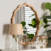 bali & pari Rasida Natural Rattan Scalloped Wall Mirror - Decorative Hand Wrapped Wicker Accent Mirror - BSOWS265-Light Honey Rattan-Boxed-Mirror