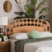 bali & pari Felician Natural Rattan Standalone Headboard - Handwoven Wicker Panel Headboard with Scalloped Fan Motif, King - BSOWS270-Honey Ada-Rattan-HB-King