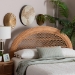 bali & pari Harini Natural Rattan Standalone Headboard - Handwoven Wicker Panel Headboard with Lattice Panel, King - BSOWS272-Honey Ada-Rattan-HB-King
