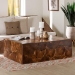 bali & pari Eldora Teak Wood Coffee Table - Handcrafted Live-Edge Accent Table, Low Profile Design for Living Room - BSO12738-Teak-Rec-Boxed-CT