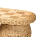 bali & pari Hisao Natural Rattan Checkered Console Table with Sculptural Base - BSOHisao-Natural Rattan-Console Table