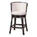 bali & pari Alsip Espresso Rattan Counter Stool with Swivel Seat - BSOAlsip-Coffee Bean Rattan-White Cushion-CS
