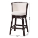 bali & pari Alsip Espresso Rattan Counter Stool with Swivel Seat - BSOAlsip-Coffee Bean Rattan-White Cushion-CS
