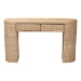 bali & pari Mimi Natural Rattan Checkered Console Table with Drawer - BSOMimi-Natural Wicker-Console Table