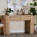 bali & pari Mimi Natural Rattan Checkered Console Table with Drawer - BSOMimi-Natural Wicker-Console Table