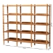 Baxton Studio Lucera Bobbin 5-Tier Display Shelf, Oak Brown - BSOMG9011-5-NT Oak-Shelf