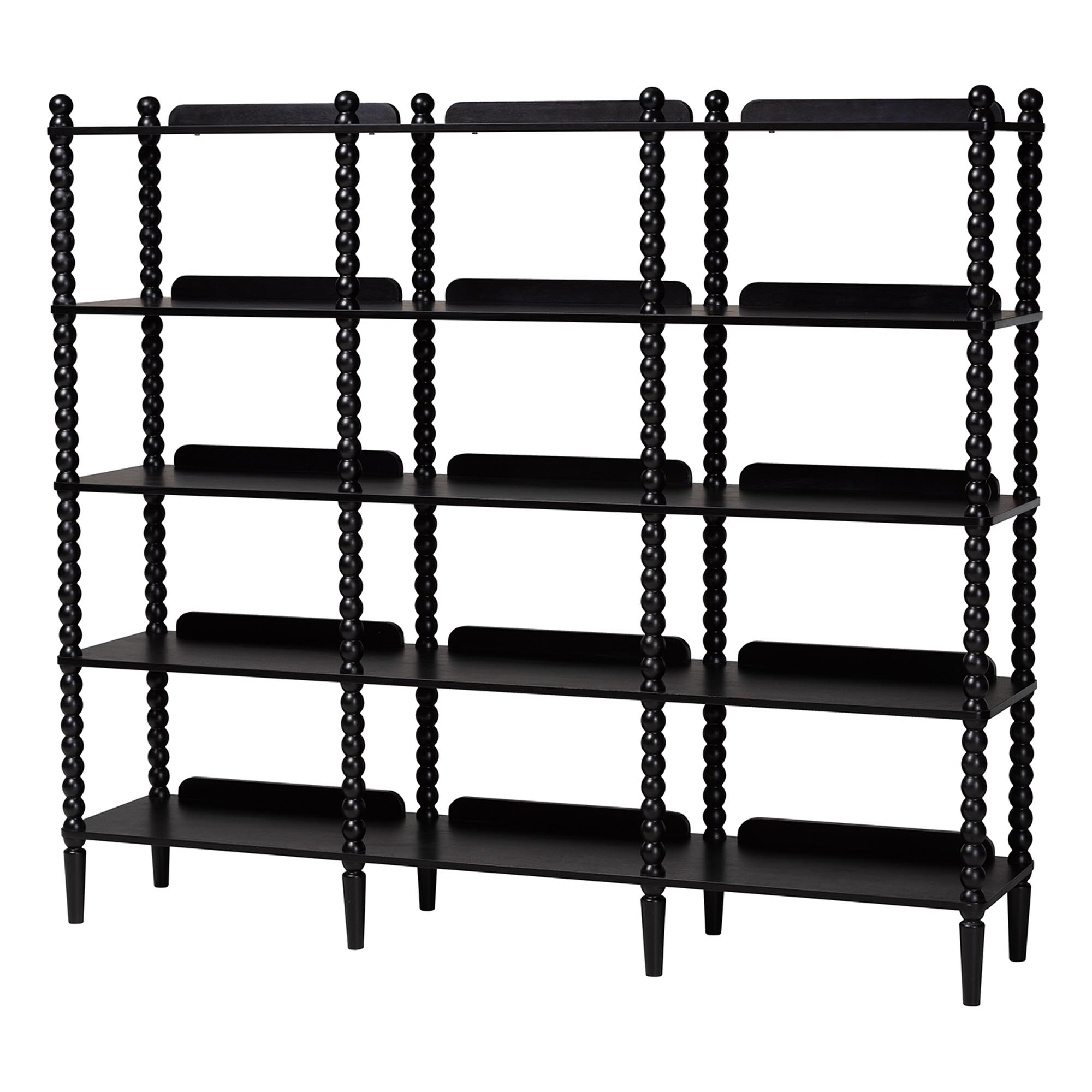 Baxton Studio Lucera Bobbin 5-Tier Display Shelf, Black
