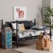 Baxton Studio Gaetano Wood Daybed with Turned Spindle Post, Black, Twin - BSOMG0262-1-Black-Daybed-Twin