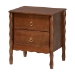 Baxton Studio Seamus 2-Drawer Nightstand with Carved Bobbin Frame