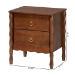 Baxton Studio Seamus 2-Drawer Nightstand with Carved Bobbin Frame - BSOMG9028-Walnut-2DW-NS