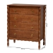 Baxton Studio Seamus 4-Drawer Chest with Carved Bobbin Frame - BSOMG9028-Walnut-4DW-Chest