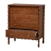 Baxton Studio Seamus 4-Drawer Chest with Carved Bobbin Frame - BSOMG9028-Walnut-4DW-Chest