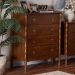 Baxton Studio Seamus 4-Drawer Chest with Carved Bobbin Frame - BSOMG9028-Walnut-4DW-Chest