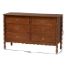 Baxton Studio Seamus 6-Drawer Dresser with Carved Bobbin Frame - BSOMG9028-Walnut-6DW-Dresser