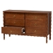 Baxton Studio Seamus 6-Drawer Dresser with Carved Bobbin Frame - BSOMG9028-Walnut-6DW-Dresser