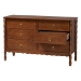 Baxton Studio Seamus 6-Drawer Dresser with Carved Bobbin Frame - BSOMG9028-Walnut-6DW-Dresser