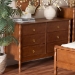 Baxton Studio Seamus 6-Drawer Dresser with Carved Bobbin Frame - BSOMG9028-Walnut-6DW-Dresser