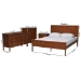 Baxton Studio Seamus 4-Piece Bedroom Set with 1 Nightstand, Queen - BSOMG0264-Walnut-Queen 4PC Bedroom Set