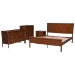 Baxton Studio Seamus 4-Piece Bedroom Set with 1 Nightstand, Queen - BSOMG0264-Walnut-Queen 4PC Bedroom Set