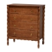 Baxton Studio Seamus 4-Piece Bedroom Set with 1 Nightstand, Queen - BSOMG0264-Walnut-Queen 4PC Bedroom Set